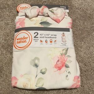 New baby wrap set with headband.